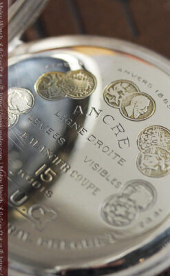 ショパールの品のあるローズ色を組み合わせた銀無垢アンティーク懐中時計 【1910年頃】-P2268-14