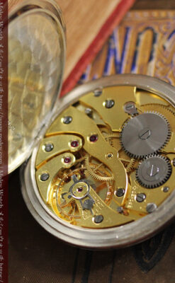 ショパールの品のあるローズ色を組み合わせた銀無垢アンティーク懐中時計 【1910年頃】-P2268-19