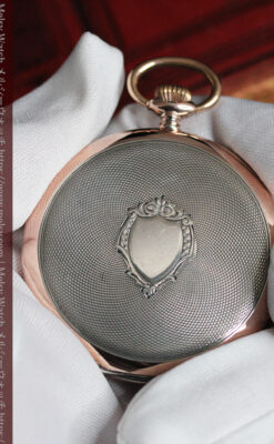 ショパールの品のあるローズ色を組み合わせた銀無垢アンティーク懐中時計 【1910年頃】-P2268-3