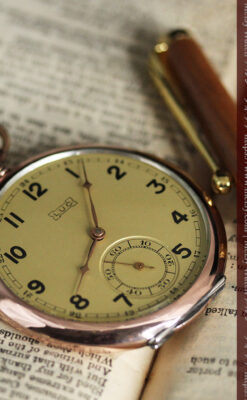 ショパールの品のあるローズ色を組み合わせた銀無垢アンティーク懐中時計 【1910年頃】-P2268-4