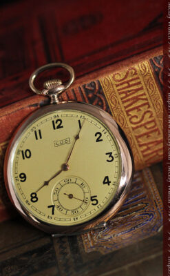 ショパールの品のあるローズ色を組み合わせた銀無垢アンティーク懐中時計 【1910年頃】-P2268-7