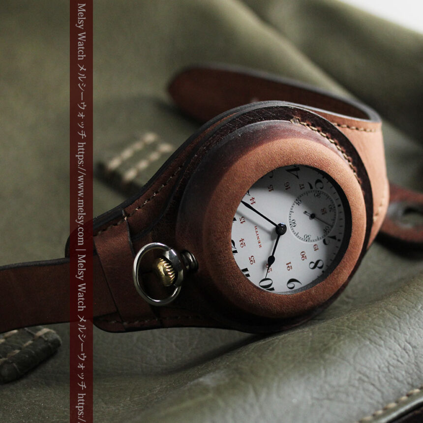 ゼニスのアンティーク懐中時計と腕時計ケース 【1910年頃】-P2269-1