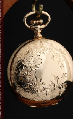 金と青の装飾が美しいエルジンのアンティーク懐中時計【1904年製】-P2271-12