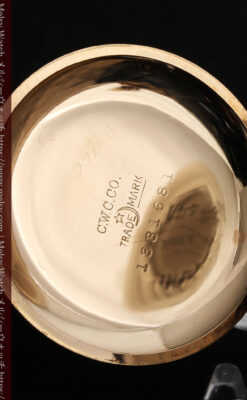 金と青の装飾が美しいエルジンのアンティーク懐中時計【1904年製】-P2271-15