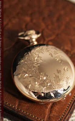 金と青の装飾が美しいエルジンのアンティーク懐中時計【1904年製】-P2271-9