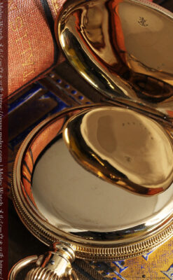 程よいサイズと装飾 エルジンの剣引き式アンティーク懐中時計【1887年製】-P2272-15