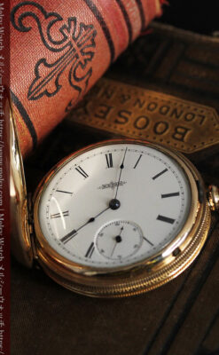 程よいサイズと装飾 エルジンの剣引き式アンティーク懐中時計【1887年製】-P2272-5