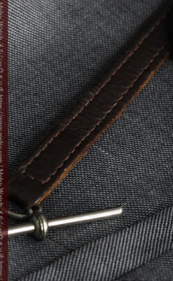 黒金装飾と彫りが美しいロンジンの銀無垢アンティーク懐中時計 【1905年製】革紐付き-P2274-20