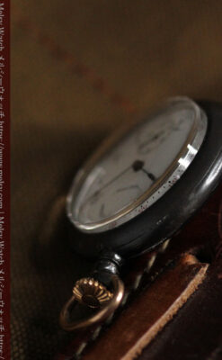ウォルサムのガンメタルの渋いアンティーク懐中時計 【1909年製】-P2276-9