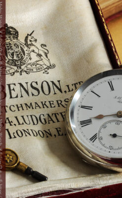 ベンソン 鍵巻き式銀無垢アンティーク懐中時計 【1888年頃】-P2279-1