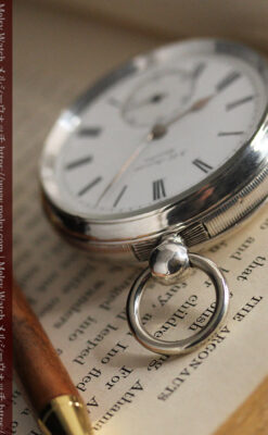 ベンソン 鍵巻き式銀無垢アンティーク懐中時計 【1888年頃】-P2279-12