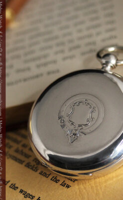 ベンソン 鍵巻き式銀無垢アンティーク懐中時計 【1888年頃】-P2279-13