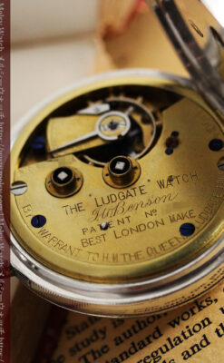 ベンソン 鍵巻き式銀無垢アンティーク懐中時計 【1888年頃】-P2279-18