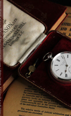 ベンソン 鍵巻き式銀無垢アンティーク懐中時計 【1888年頃】-P2279-19