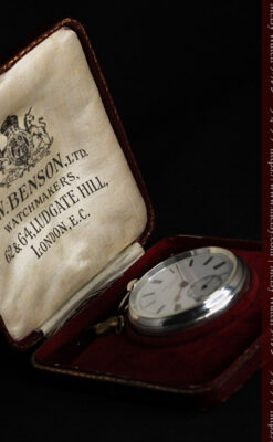 ベンソン 鍵巻き式銀無垢アンティーク懐中時計 【1888年頃】-P2279-20