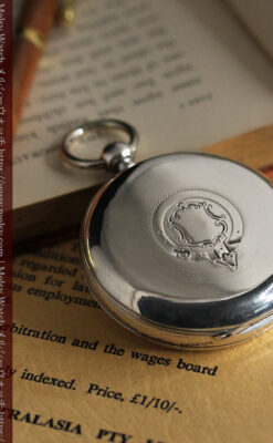 ベンソン 鍵巻き式銀無垢アンティーク懐中時計 【1888年頃】-P2279-5