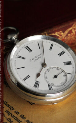 ベンソン 鍵巻き式銀無垢アンティーク懐中時計 【1888年頃】-P2279-9