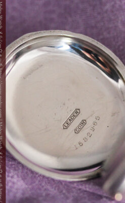 エルジン 模様彫り・蓋付きの銀無垢アンティーク懐中時計 【1891年製】-P2280-13