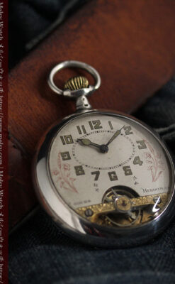 ヘブドマス 銀無垢8日巻きアンティーク懐中時計 【1920年頃】