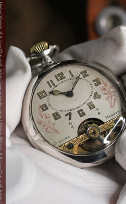 ヘブドマス 銀無垢8日巻きアンティーク懐中時計 【1920年頃】-P2282-7