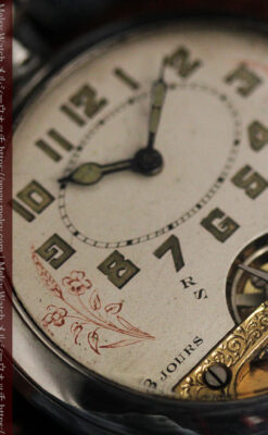 ヘブドマス 銀無垢8日巻きアンティーク懐中時計 【1920年頃】-P2282-9