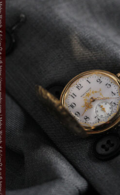 繊細な装飾の綺麗なウォルサムの金無垢アンティーク懐中時計 【1904年製】-P2284-1