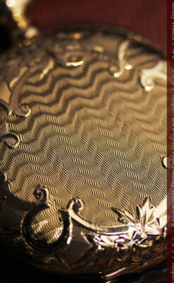 繊細な装飾の綺麗なウォルサムの金無垢アンティーク懐中時計 【1904年製】-P2284-15