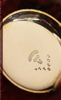 繊細な装飾の綺麗なウォルサムの金無垢アンティーク懐中時計 【1904年製】-P2284-17