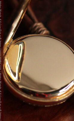 繊細な装飾の綺麗なウォルサムの金無垢アンティーク懐中時計 【1904年製】-P2284-18