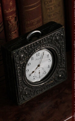 ロンジンの銀無垢懐中時計と銀のスタンド 【1908年製】-P2285-12