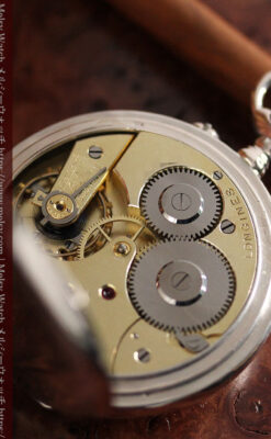 ロンジンの銀無垢懐中時計と銀のスタンド 【1908年製】-P2285-25