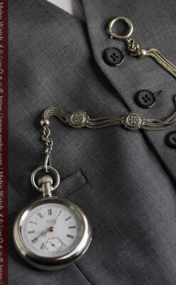 エルジンのアンティーク懐中時計 雪の結晶【1900年製】チェーン付き-P2286-11