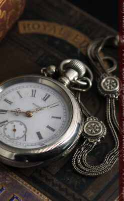 エルジンのアンティーク懐中時計 雪の結晶【1900年製】チェーン付き-P2286-12