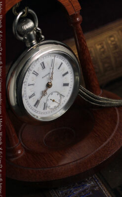 エルジンのアンティーク懐中時計 雪の結晶【1900年製】チェーン付き-P2286-13