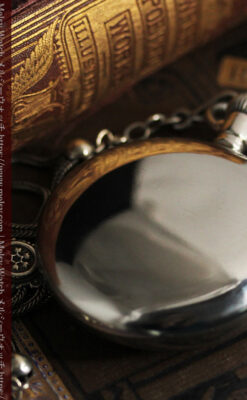 エルジンのアンティーク懐中時計 雪の結晶【1900年製】チェーン付き-P2286-19