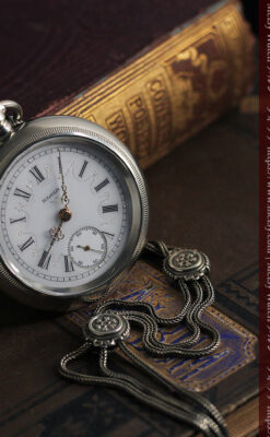 エルジンのアンティーク懐中時計 雪の結晶【1900年製】チェーン付き-P2286-2