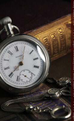 エルジンのアンティーク懐中時計 雪の結晶【1900年製】チェーン付き-P2286-5