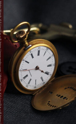 ロンジン 18金無垢アンティーク懐中時計 紋章型ダイヤモンド装飾 【1906年製】-P2289-10