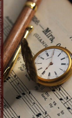 ロンジン 18金無垢アンティーク懐中時計 紋章型ダイヤモンド装飾 【1906年製】-P2289-24