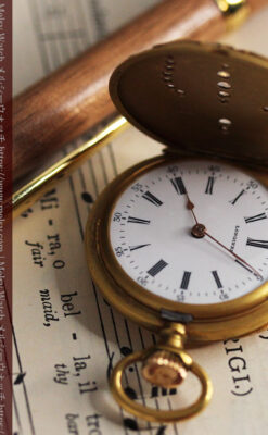 ロンジン 18金無垢アンティーク懐中時計 紋章型ダイヤモンド装飾 【1906年製】-P2289-25