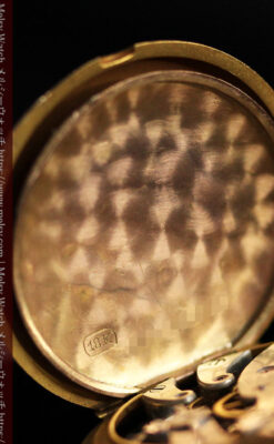 ロンジン 18金無垢アンティーク懐中時計 紋章型ダイヤモンド装飾 【1906年製】-P2289-28