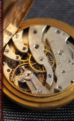 ロンジン 18金無垢アンティーク懐中時計 紋章型ダイヤモンド装飾 【1906年製】-P2289-30