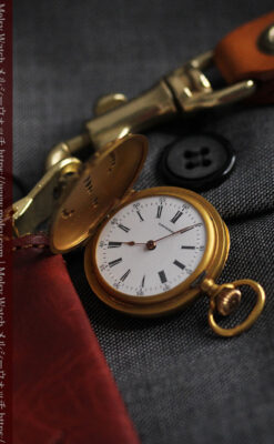 ロンジン 18金無垢アンティーク懐中時計 紋章型ダイヤモンド装飾 【1906年製】-P2289-8