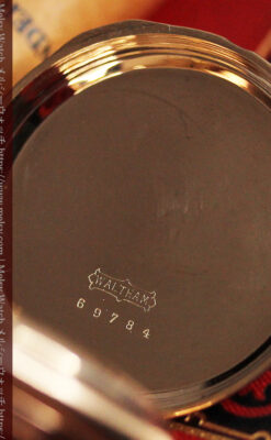 ウォルサム 金無垢アンティーク懐中時計 美しい花と金彩装飾【1886年製】箱付き-P2290-19