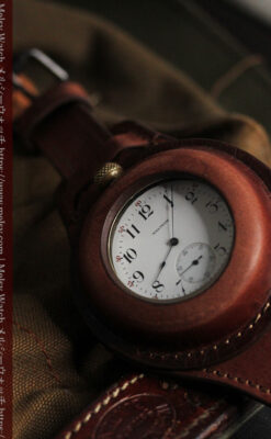 ウォルサムのスケルトン懐中時計と腕時計兼用バンド 【1900年頃】-P2291-11