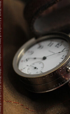 ウォルサムのスケルトン懐中時計と腕時計兼用バンド 【1900年頃】-P2291-16