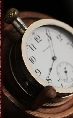 ウォルサムのスケルトン懐中時計と腕時計兼用バンド 【1900年頃】-P2291-21