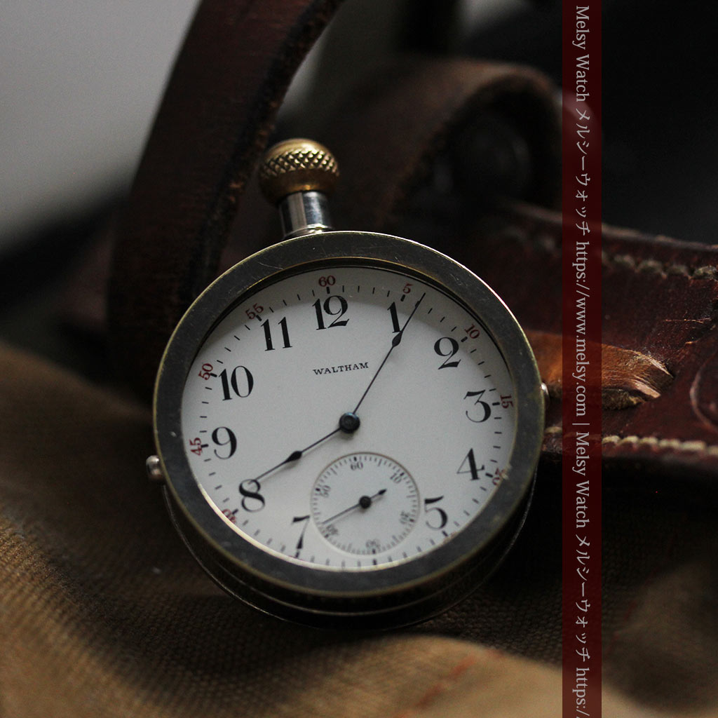ウォルサムのスケルトン懐中時計と腕時計兼用バンド 【1900年頃】