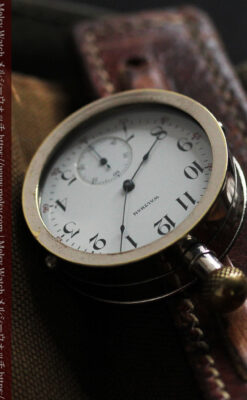 ウォルサムのスケルトン懐中時計と腕時計兼用バンド 【1900年頃】-P2291-6