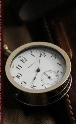 ウォルサムのスケルトン懐中時計と腕時計兼用バンド 【1900年頃】-P2291-7